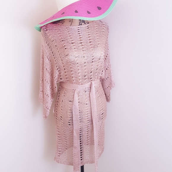 Rose Gold Metallic Swimsuit Cover up - Picture 4 of 10